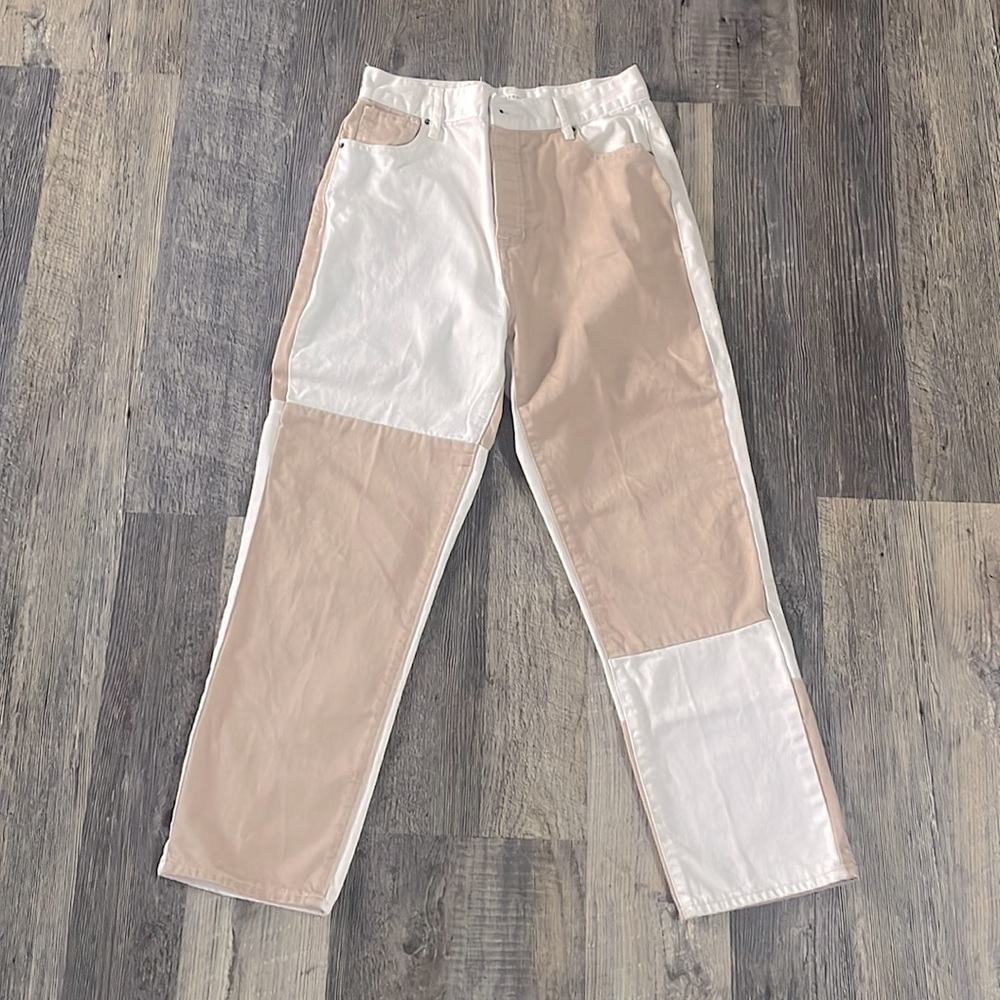pacsun high rise straight color block jeans